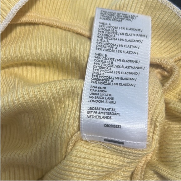 Kimchi Blue Medium Top Darya Bow Ruffle Tank Top ribbed in yellow - Picture 9 of 9